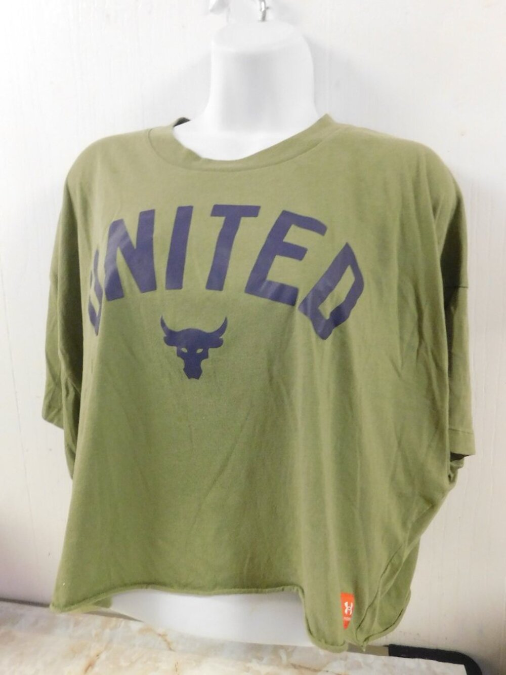 Under Armour UNITED Crop Loose Fit Short Sleeve T Shirt sz XL American Flag